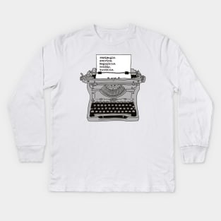 Ron Swanson Typewriter Kids Long Sleeve T-Shirt